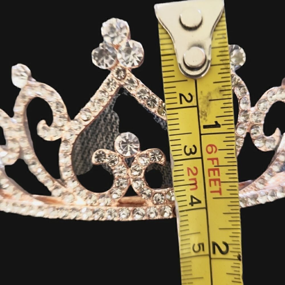 Wedding tiera gold tone and rhinestones. - Picture 2 of 3